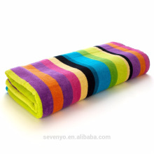 Patrón de arco iris colorido toallas de playa de algodón súper suave 100% algodón